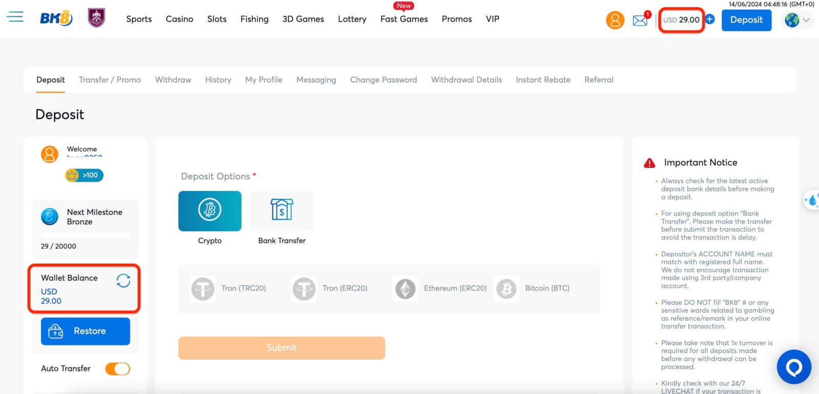 Kuinka tallettaa BK8:lle Kuinka tallettaa BK8:lle