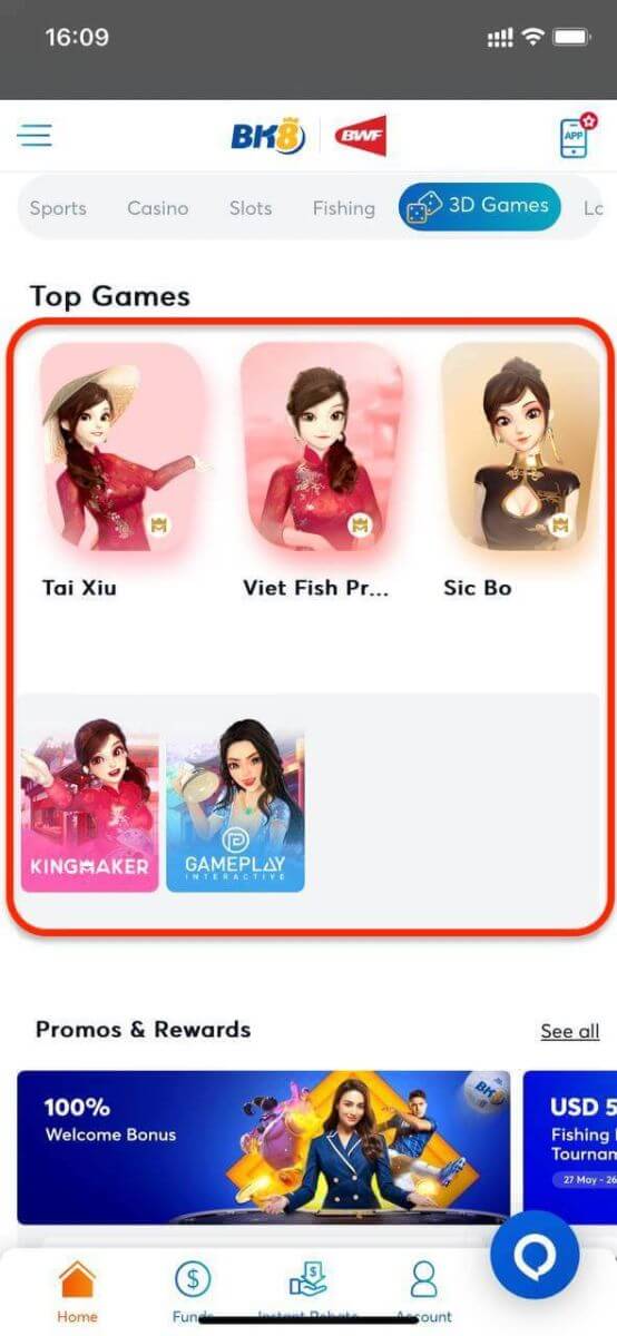 Kako igrati 3D igre na BK8 Kako igrati 3D igre na BK8